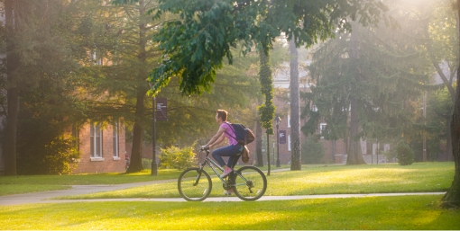 student biking